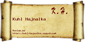 Kuhl Hajnalka névjegykártya